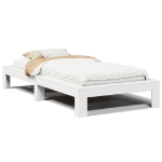 Letto senza Materasso Bianco 90x190 cm in Legno Massello Pino