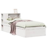 Letto senza Materasso Bianco 90x190 cm in Legno Massello Pino