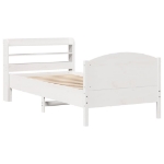 Letto senza Materasso Bianco 90x200 cm Legno Massello di Pino