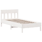 Letto senza Materasso Bianco 90x200 cm Legno Massello di Pino