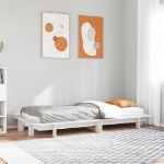 Letto senza Materasso Bianco 90x200 cm Legno Massello di Pino