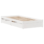 Letto senza Materasso Bianco 90x200 cm Legno Massello di Pino