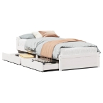 Letto senza Materasso Bianco 90x200 cm Legno Massello di Pino