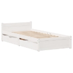 Letto senza Materasso Bianco 90x200 cm Legno Massello di Pino