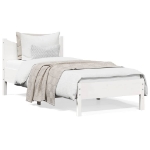 Letto senza Materasso Bianco 90x200 cm Legno Massello di Pino