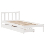 Letto senza Materasso Bianco 90x200 cm Legno Massello di Pino