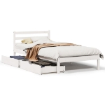 Letto senza Materasso Bianco 90x200 cm Legno Massello di Pino