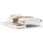 Letto senza Materasso Bianco 90x200 cm Legno Massello di Pino