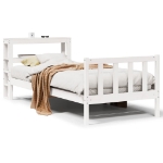 Letto senza Materasso Bianco 90x200 cm Legno Massello di Pino