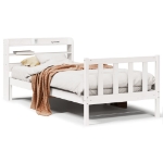 Letto senza Materasso Bianco 90x200 cm Legno Massello di Pino