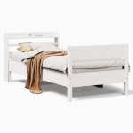 Letto senza Materasso Bianco 90x200 cm Legno Massello di Pino