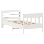 Letto senza Materasso Bianco 90x200 cm Legno Massello di Pino