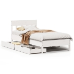 Letto senza Materasso Bianco 90x200 cm Legno Massello di Pino