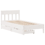 Letto senza Materasso Bianco 90x200 cm Legno Massello di Pino