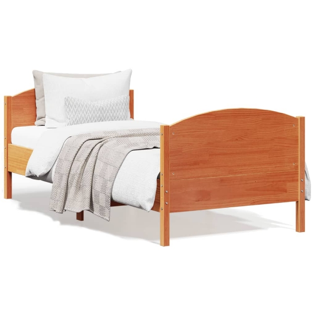 Letto senza Materasso Marrone Cera 100x200 cm in Legno di Pino