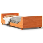 Letto senza Materasso Marrone Cera 100x200 cm in Legno di Pino