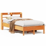 Letto senza Materasso Marrone Cera 100x200 cm in Legno di Pino