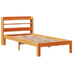 Letto senza Materasso Marrone Cera 100x200 cm in Legno di Pino