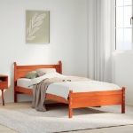 Letto senza Materasso Marrone Cera 100x200 cm in Legno di Pino