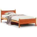 Letto senza Materasso Marrone Cera 100x200 cm in Legno di Pino