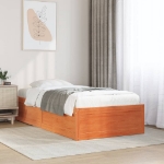 Letto senza Materasso Marrone Cera 100x200 cm in Legno di Pino