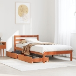 Letto senza Materasso Marrone Cera 100x200 cm in Legno di Pino