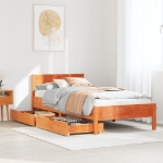 Letto senza Materasso Marrone Cera 100x200 cm in Legno di Pino