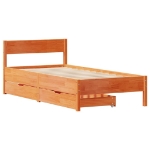 Letto senza Materasso Marrone Cera 100x200 cm in Legno di Pino