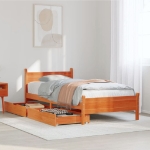 Letto senza Materasso Marrone Cera 100x200 cm in Legno di Pino