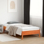 Letto senza Materasso Marrone Cera 100x200 cm in Legno di Pino