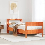 Letto senza Materasso Marrone Cera 100x200 cm in Legno di Pino