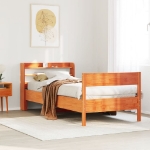 Letto senza Materasso Marrone Cera 100x200 cm in Legno di Pino