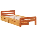 Letto senza Materasso Marrone Cera 100x200 cm in Legno di Pino