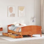 Letto senza Materasso Marrone Cera 120x190 cm in Legno di Pino