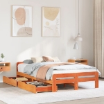 Letto senza Materasso Marrone Cera 120x190 cm in Legno di Pino