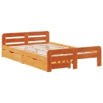 Letto senza Materasso Marrone Cera 120x190 cm in Legno di Pino