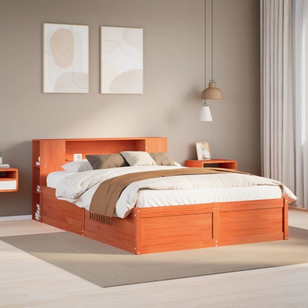 Letto senza Materasso Marrone Cera 120x190 cm in Legno di Pino