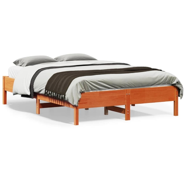 Letto senza Materasso Marrone Cera 120x190 cm in Legno di Pino