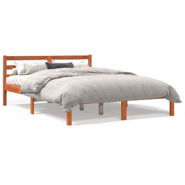 Letto senza Materasso Marrone Cera 120x190 cm in Legno di Pino