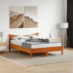 Letto senza Materasso Marrone Cera 120x190 cm in Legno di Pino