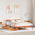 Letto senza Materasso Marrone Cera 120x190 cm in Legno di Pino