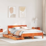 Letto senza Materasso Marrone Cera 120x190 cm in Legno di Pino