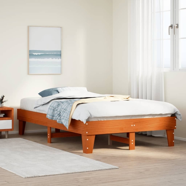 Letto senza Materasso Marrone Cera 120x190 cm in Legno di Pino