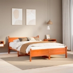 Letto senza Materasso Marrone Cera 120x190 cm in Legno di Pino