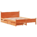 Letto senza Materasso Marrone Cera 120x190 cm in Legno di Pino