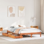 Letto senza Materasso Marrone Cera 120x190 cm in Legno di Pino