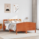 Letto senza Materasso Marrone Cera 120x190 cm in Legno di Pino