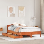 Letto senza Materasso Marrone Cera 120x190 cm in Legno di Pino