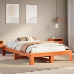 Letto senza Materasso Marrone Cera 120x190 cm in Legno di Pino