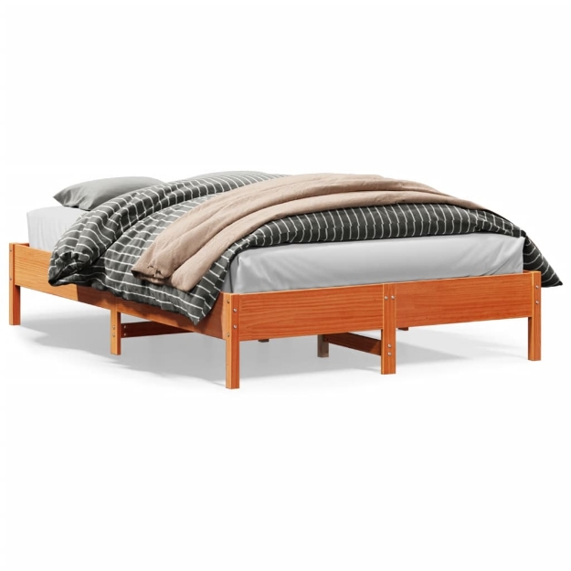 Letto senza Materasso Marrone Cera 120x200 cm in Legno di Pino